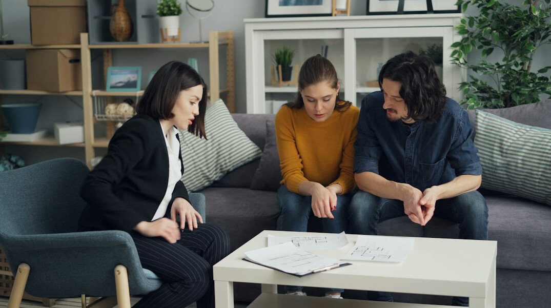 family discussing budget